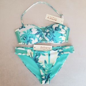 Roxy White & Turquoise Hawaii Bikini set